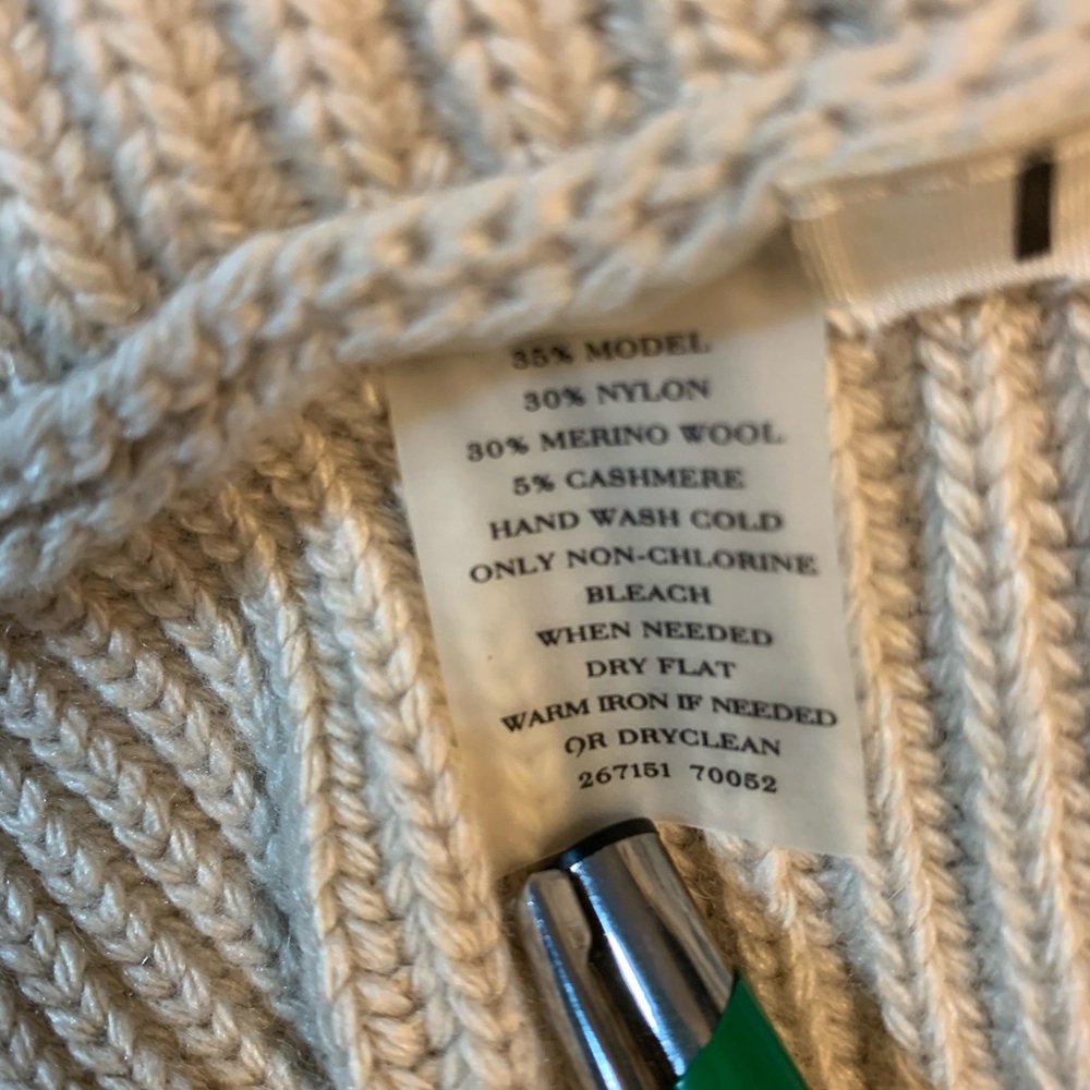Ann Taylor Merino Wool Cashmere Blend Ribbed Cowl Neck Sweater M - Picture 7 of 14
